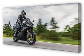 Canvas képek Motorkerékpár út felhők ég 100x50 cm