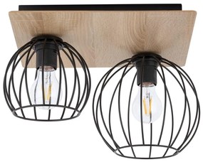 Csillár CYBER 2xE27/60W/230V fa/fekete