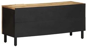 fekete tömör nyers mangófa TV-szekrény 105 x 33,5 x 46 cm