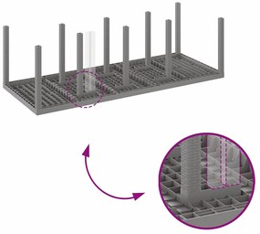 Kert étkező szett 11 pcs Világosszürke Polt rattan