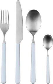 Világoskék-ezüstszínű rozsdamentes acél egyszemélyes evőeszköz készlet 4 db-os Noli – noo.ma