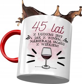 Piros Bögre Születésnapra 45 45-es 45-ös Ajándék Nyomtatott Fotóval