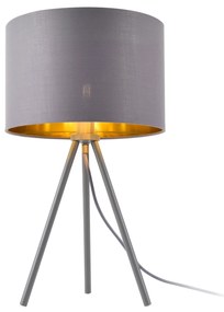 [lux.pro] Asztali lámpa Metz 1 x E14 fém/textil 51 cm szürke/arany