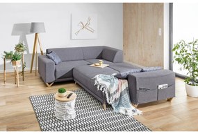 Szürke kinyitható-tárolóhelyes sarokkanapé (bal oldali-L alakú) Classy Sophie – Miuform