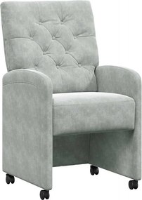 vidaXL Kerekes Étkező Székek 2 pcs Világosszürke 58 x 67 x 97 cm