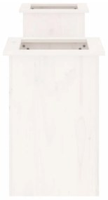 fehér tömör fenyőfa növénytartó pad 184,5x39,5x56,5 cm