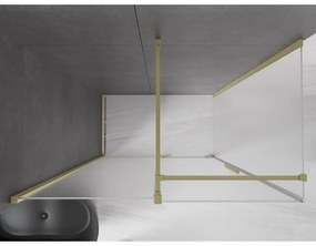 Mexen Velar, tolóajtós zuhanykabin 160 x 70 cm, 8 mm matt üveg, arany matt, 871-160-070-31-55