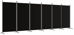 6 paneles fekete szövet térelválasztó 520x180 cm