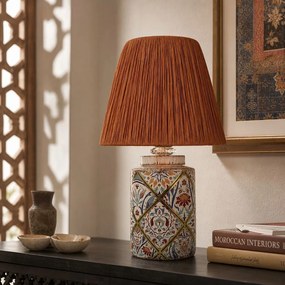 Terrakotta színű asztali lámpa papír zsinór búrával (magasság 40 cm) Alev – Opviq lights