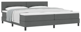 Box Spring Ágy Matraccal Sötétszürke 200x200 cm Textil