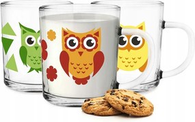 Bögre szett gyerekeknek 220ml kis poharak 3 db-os szett Baglyok