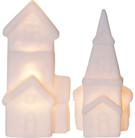 Fehér fénydekoráció készlet karácsonyi mintával 2 db-os Polly – Star Trading