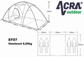 Acra BROTHER ST07 sátor, 4 személyes