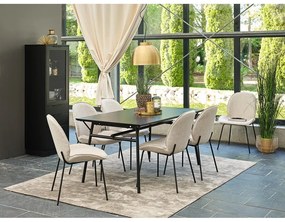 Hella szürke étkezőszék bársony kárpitozással és fém szerkezettel - Canett