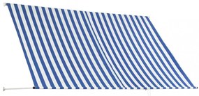 feltekerhető kék és fehér napellenző 250 x 150 cm