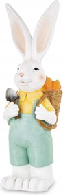Húsvéti nyuszi kertész figura sárgarépa kosárral 83x22x33cm A176447
