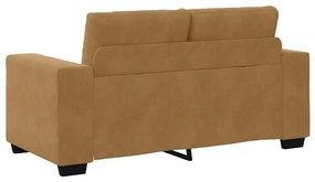 barna bársony loveseat kanapé 120 cm