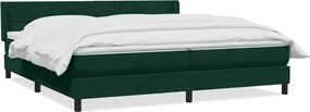 vidaXL sötétzöld bársony rugós ágy matraccal 180x220 cm
