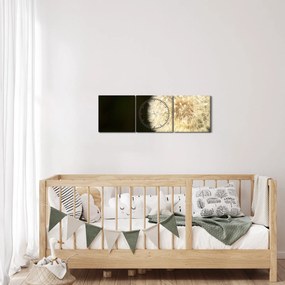 Szürke virág képe (órával) (90x30 cm)
