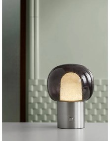 Ezüstszínű alumínium LED asztali lámpa üveg búrával (magasság 32 cm) Iris – Blomus