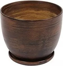 Virágtartó Kerámia Hordó 1 Sötét fa 13x10cm