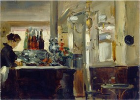 Üveg kép - Style of Edouard Manet, Bon Bock Cafe, reprodukciók (70x50 cm)
