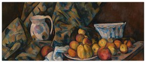 Kép - Paul Cézanne, Still Life with Apples and Peaches, reprodukciók (120x50 cm)