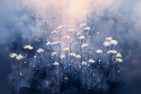 Fotótapéta Flizelina Természet Rét Kert Fehér Virágok Este 152,5x104 ragasztó