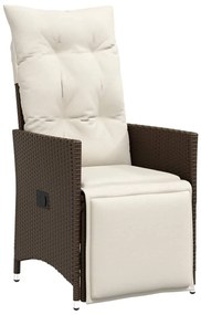 9 részes barna polyrattan kerti bisztrógarnitúra párnákkal