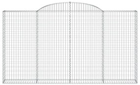 4 db íves horganyzott vas gabion kosár 300x30x160/180 cm