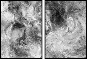Poszterek fekete-fehér absztrakt minták faliképek 2db 21x30cm