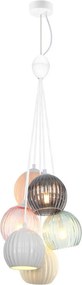 ITALUX PND-94794-6A-MLTI CASES Többágú Függesztett Lámpa Matt Fehér, Opál, Átlátszó E14 IP20