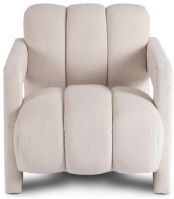 Designer Fotel Krém Bouclé Kárpittal. BENDER