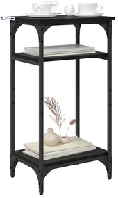 Oldal asztal polcokkal Musta tammi 40 x 30 x 75 cm Faanyag