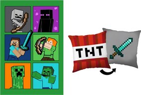 Minecraft Fight Sword polár takaró és párna szett, 2 részes