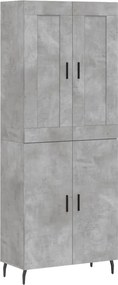 vidaXL betonszürke szerelt fa magasszekrény 69,5 x 34 x 180 cm