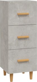 vidaXL betonszürke szerelt fa tálalószekrény 34,5 x 34 x 90 cm
