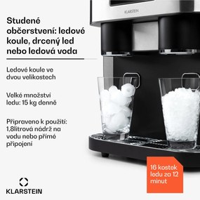 Klarstein Eiszeit Crush, jégkocka készítő, 2 nagyság, zúzott jég, ezüst