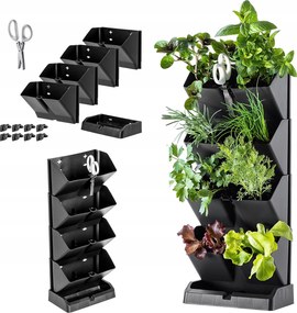 Vertikális Kert Virágtartó Kaspó 4 Modulos Fali Állvány