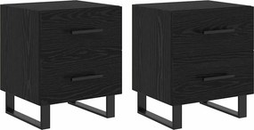 vidaXL Éjjeliszekrény 2 pcs Fekete tölgy 40 x 35 x 47,5 cm Faanyag