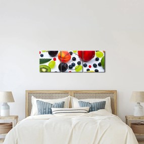 Vízcseppekkel ellátott gyümölcs képe (órával) (90x30 cm)