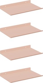 vidaXL Lebegő polc 4 pcs Rózsaszín 30 x 18 x 2,5 cm Acél