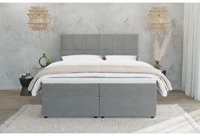 Világosszürke ágyneműtartós boxspring ágy 140x200 cm Flip – Ropez