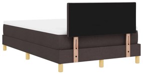 Box Spring Ágy Matraccal &amp; LED Sötétbarna 120x200 cm Szövet