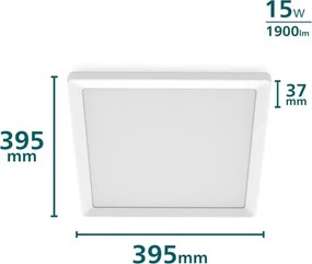 Philips - Fényerőszabályozható LED mennyezeti lámpatest LED/15W/230V 2700K 39,5x39,5 cm