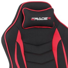 Gamer szék, hintaszék, fekete szövet, KA-G408 RED