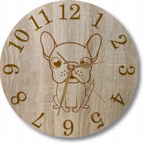 Falióra gravírozással Bulldog Kutya Ajándék 35 cm