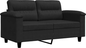 vidaXL kétszemélyes fekete mikroszálas szövetkanapé 120 cm