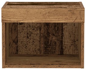 LED világítással ellátott faliszekrények 2 db Régi fa 40x30x30 cm