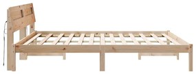 Ágykeret Barna 200 x 200 cm Tömör fenyőfa és Tömör fenyőfa